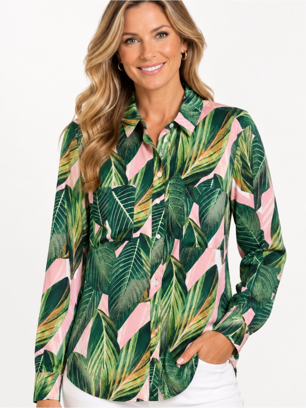Show Me Your Mumu Tropical Leaf Blouse